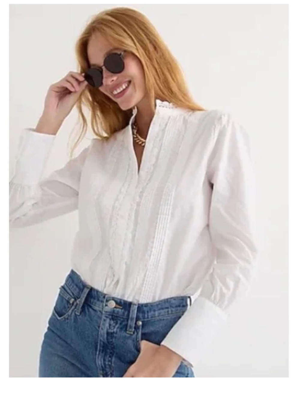 NWT J.Crew Lace Front Button Up Shirt
